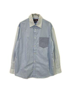 Gucci Blue Striped Long Sleeve Shirt 48